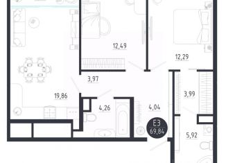 2-комнатная квартира на продажу, 69.84 м2, Тула, Центральный территориальный округ
