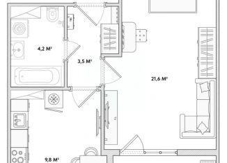 1-ком. квартира на продажу, 39.1 м2, Орловская область, Раздольная улица, 29