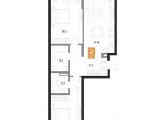 Продам 2-комнатную квартиру, 69 м2, Курск