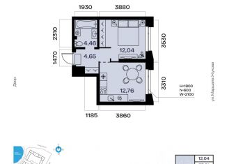 Продается однокомнатная квартира, 33.91 м2, Уфа