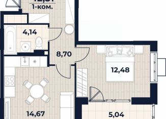 Продажа 1-ком. квартиры, 42.51 м2, Ульяновск