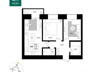 Продается 2-комнатная квартира, 48.84 м2, Ярославль