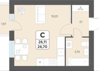 Продажа 1-ком. квартиры, 26.7 м2, Северодвинск