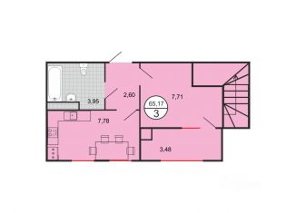 Продается трехкомнатная квартира, 65.17 м2, Ставрополь, Октябрьский район