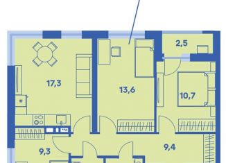 Продажа 3-ком. квартиры, 68.2 м2, Пермь, Индустриальный район