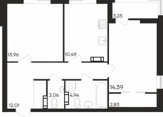 Продается 2-комнатная квартира, 63.91 м2, Мурманская область, Молодёжный проезд, 17