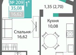 1-ком. квартира на продажу, 36.43 м2, Симферополь