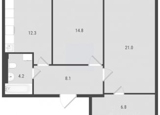 Продам 2-комнатную квартиру, 66.4 м2, Самарская область