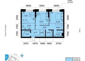 Продам 3-комнатную квартиру, 74.62 м2, Уфа, Октябрьский район