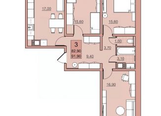 Продаю 3-ком. квартиру, 82.9 м2, Саратов, Кировский район
