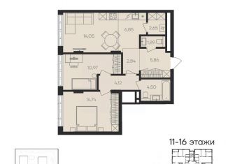 Продается 3-комнатная квартира, 68.5 м2, Челябинск