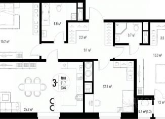 Продаю трехкомнатную квартиру, 93.6 м2, Астраханская область