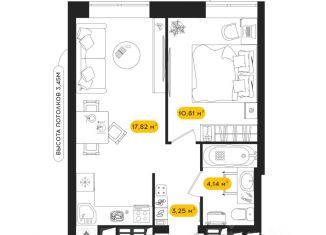Продается 1-комнатная квартира, 35.82 м2, Астрахань, Ленинский район