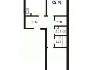 Продам 2-комнатную квартиру, 69.7 м2, Омская область