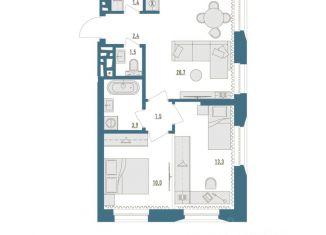 Продается 1-ком. квартира, 54.7 м2, Уфа