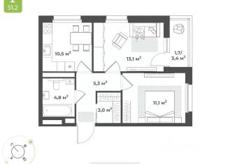 Продаю 2-ком. квартиру, 49.5 м2, Тверь