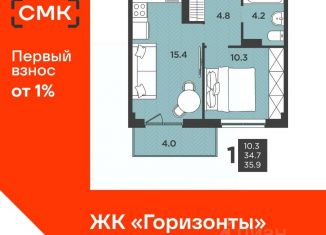Продажа 1-комнатной квартиры, 35.9 м2, Северодвинск