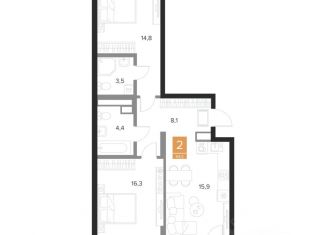 Продам двухкомнатную квартиру, 64.2 м2, Курск