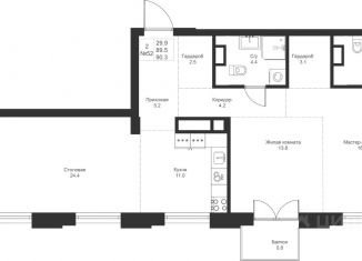 Продам двухкомнатную квартиру, 90.3 м2, Казань