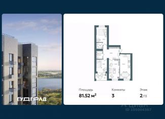 Продаю трехкомнатную квартиру, 81.52 м2, Ярославская область
