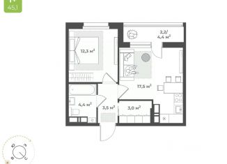 Продам однокомнатную квартиру, 42.9 м2, Тверь, Заволжский район