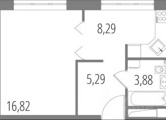 Продается 2-комнатная квартира, 34.28 м2, Московская область