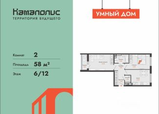 Продается двухкомнатная квартира, 58 м2, Пермь, Дзержинский район