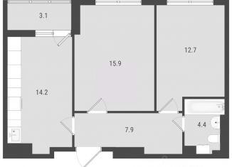 Продается двухкомнатная квартира, 55.62 м2, Самара