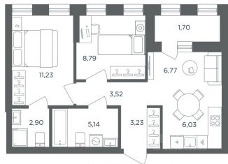 Продаю двухкомнатную квартиру, 49.31 м2, Пермь