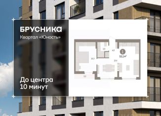 1-комнатная квартира на продажу, 53.12 м2, Пермь