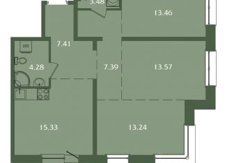 3-ком. квартира на продажу, 81.94 м2, Иркутск, ЖК Скандинавия