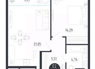 Продается 1-ком. квартира, 49.1 м2, Тула, Центральный территориальный округ