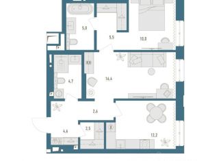 Продается двухкомнатная квартира, 63.5 м2, Уфа, Ленинский район