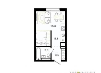 Продаю квартиру студию, 28.3 м2, Уфа, Советский район
