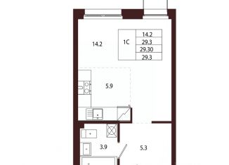 Продаю 1-комнатную квартиру, 29.3 м2, Сестрорецк