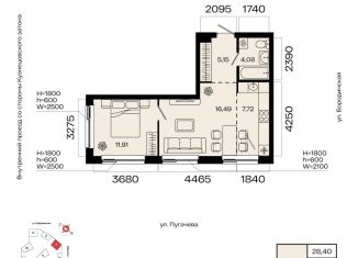Продается двухкомнатная квартира, 45.35 м2, Республика Башкортостан