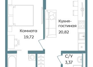 1-ком. квартира на продажу, 52.61 м2, Крым