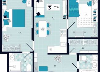 Продажа 3-комнатной квартиры, 57.6 м2, Тула, Центральный территориальный округ