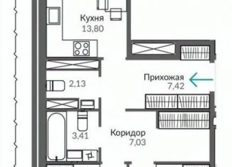 Продаю 2-ком. квартиру, 61.93 м2, Симферополь