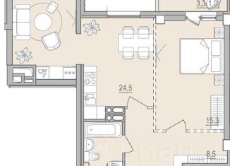 Продается 1-ком. квартира, 53 м2, Омская область