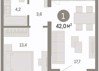 Продаю 2-ком. квартиру, 42 м2, Тюмень