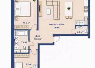 Продам 3-ком. квартиру, 99.1 м2, Ессентуки, улица Шмидта, 80/2с