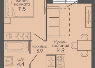 Продаю однокомнатную квартиру, 36.5 м2, Волгоград, Дзержинский район