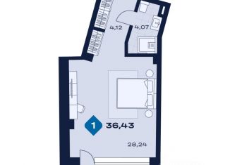 Продам 1-комнатную квартиру, 36.43 м2, Свердловская область