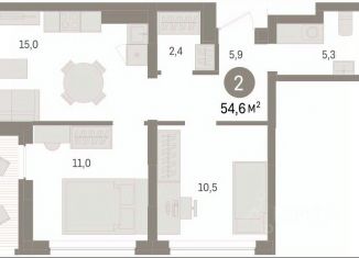 Продам трехкомнатную квартиру, 54.64 м2, Тюменская область, улица Муравленко, 9к3