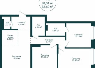 Продаю 4-ком. квартиру, 82.6 м2, Республика Башкортостан