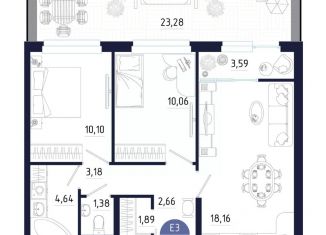 Продажа 2-комнатной квартиры, 78.94 м2, Тульская область
