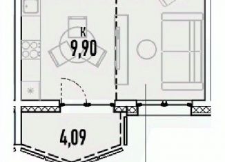 1-комнатная квартира на продажу, 38.06 м2, Иркутск, Октябрьский округ