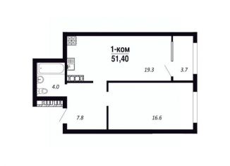 Продажа 1-ком. квартиры, 51.4 м2, Омская область