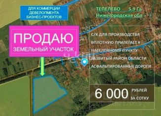 Продажа земельного участка, 5.9 сот., Нижегородская область